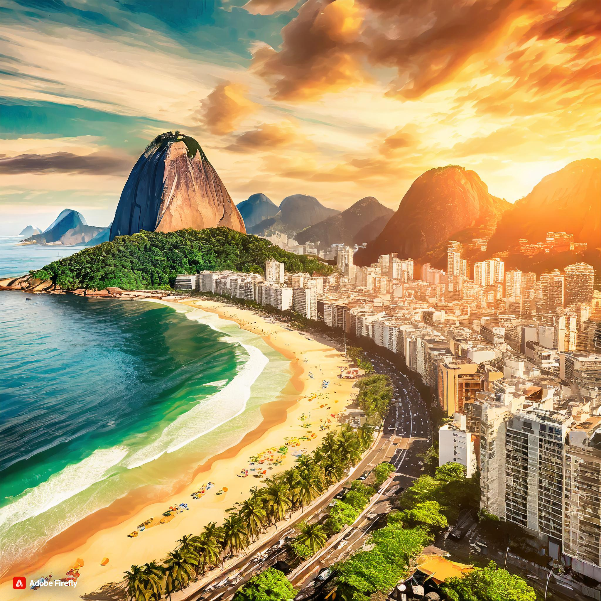  Firefly Rio De Janeiro, Brazil, beachfront, sugarloaf, christ the redeemer, tropical summer.